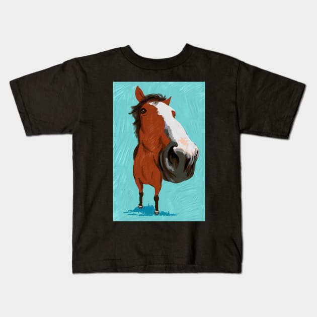 Nosey Horse Kids T-Shirt by archiesgirl